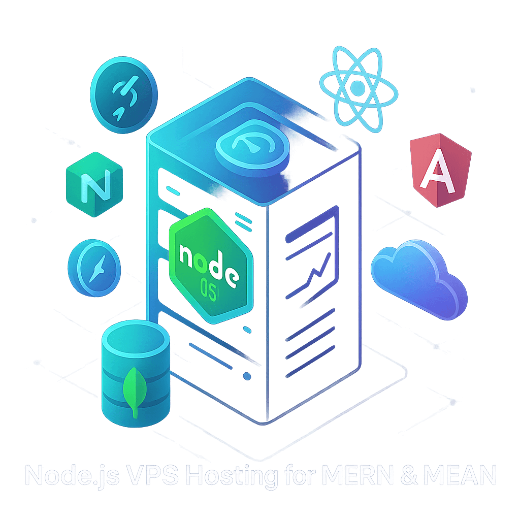Illustration: Node.js VPS for MERN/MEAN with reverse proxy, SSL, PM2, and CI/CD