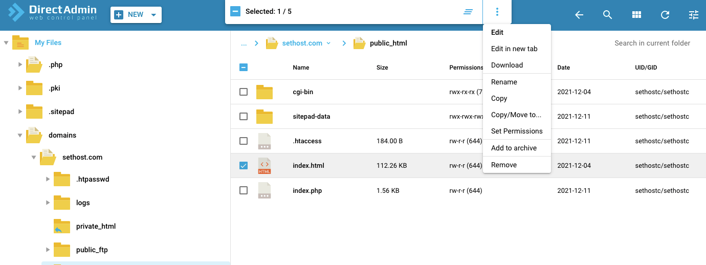Remove or Rename Index.html
