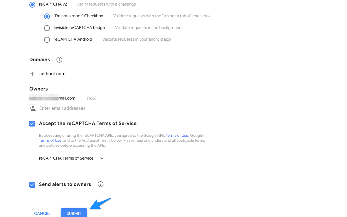 Google reCAPTCHA Admin